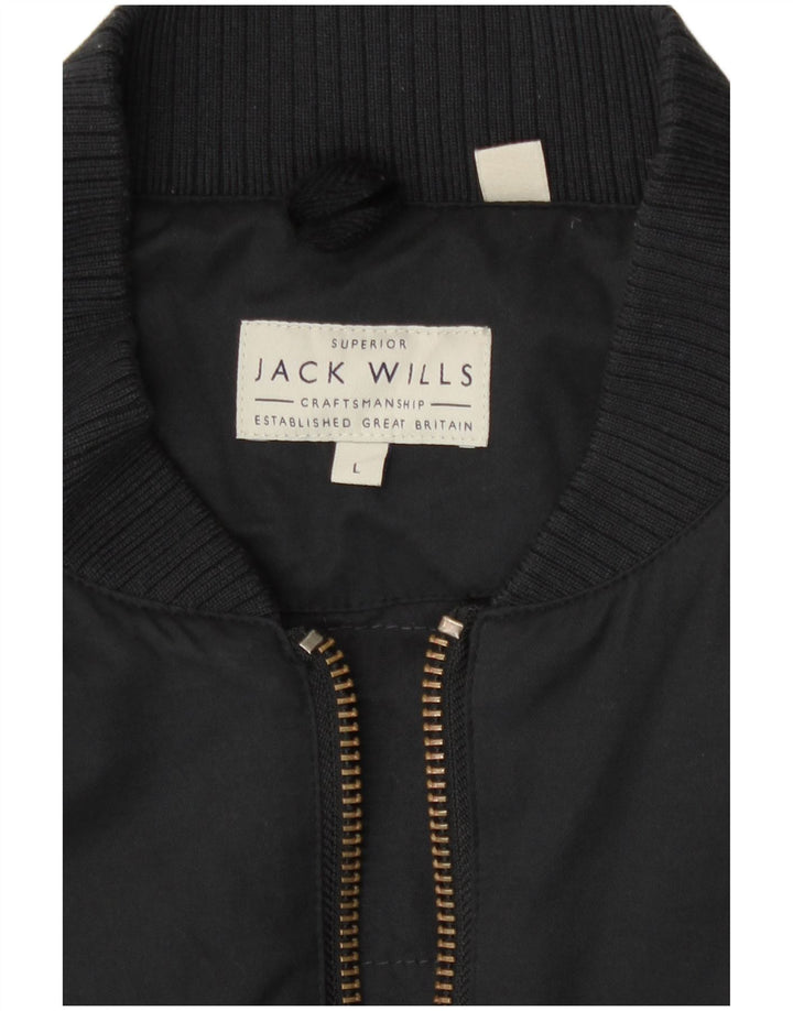 Jack Wills Veste Bomber Homme UK 40 Grand Coton Noir