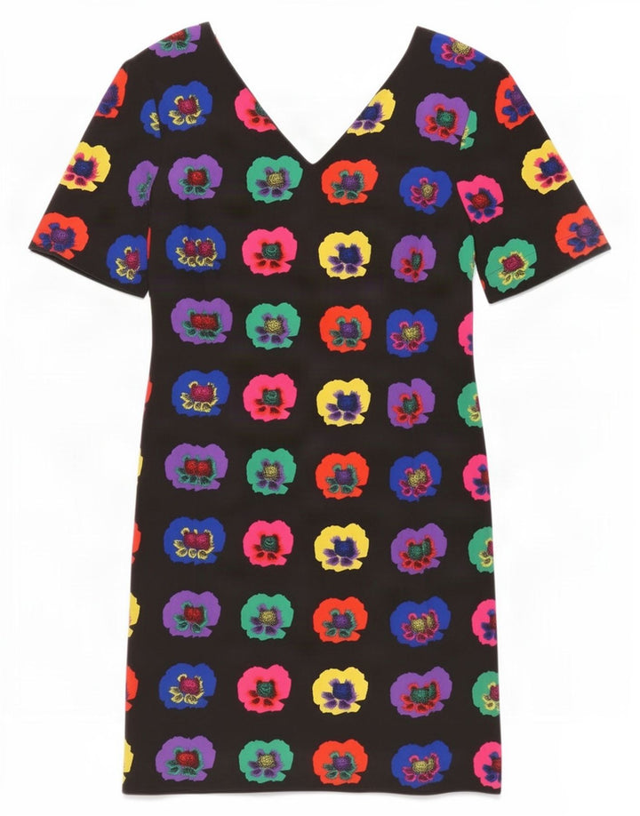 Laurel Robe fourreau pour femme EU 40 Soie florale noire moyenne