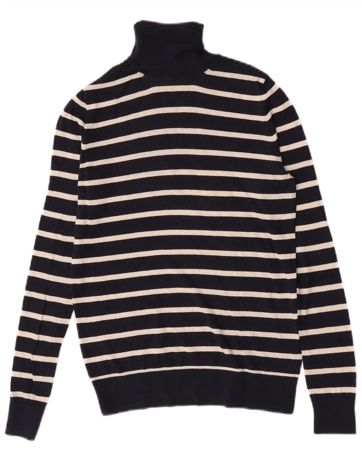 Massimo Dutti Pull col roulé pour femme UK 10 Petit Bleu marine rayé