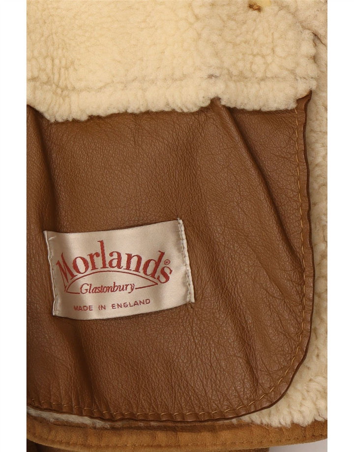 Morlands Veste en peau de mouton à double boutonnage pour homme UK 36 Small Marron