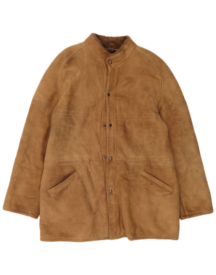 Manteau en peau de mouton vintage pour hommes IT 54 2XL Beige
