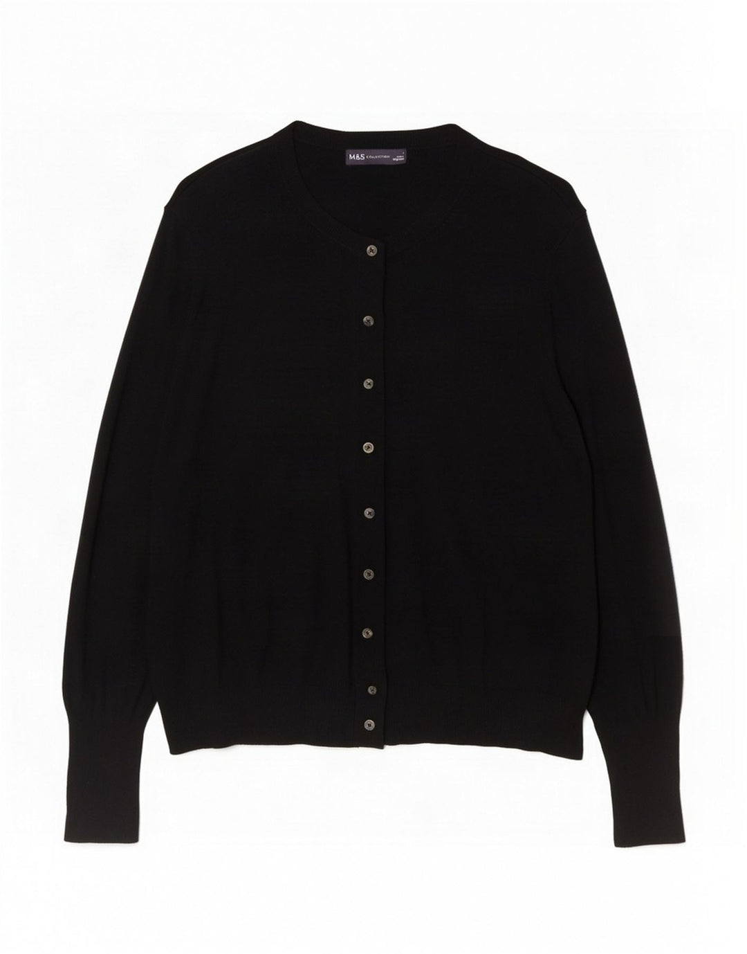 Marks & Spencer Pull Cardigan Femme UK 20 2XL Noir Viscose