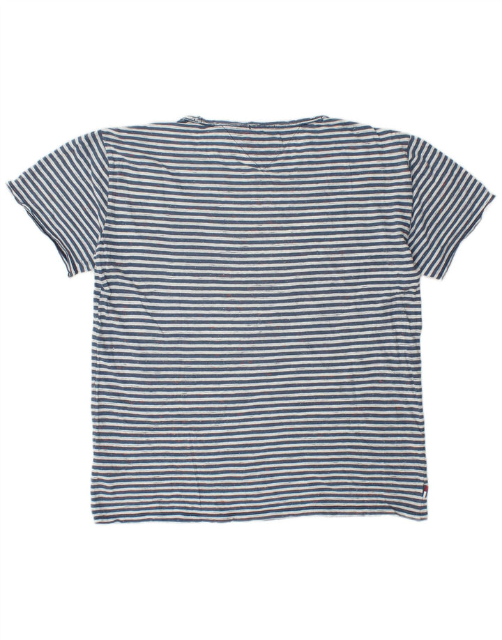 Tommy Hilfiger T-Shirt Homme Bleu Marine Rayé Coton Top
