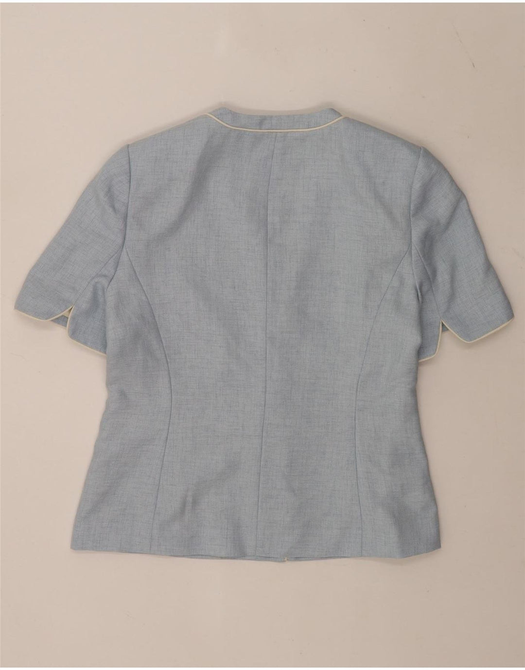 Jacques Vert Veste blazer à manches courtes pour femme 1 bouton UK 14 Large Bleu