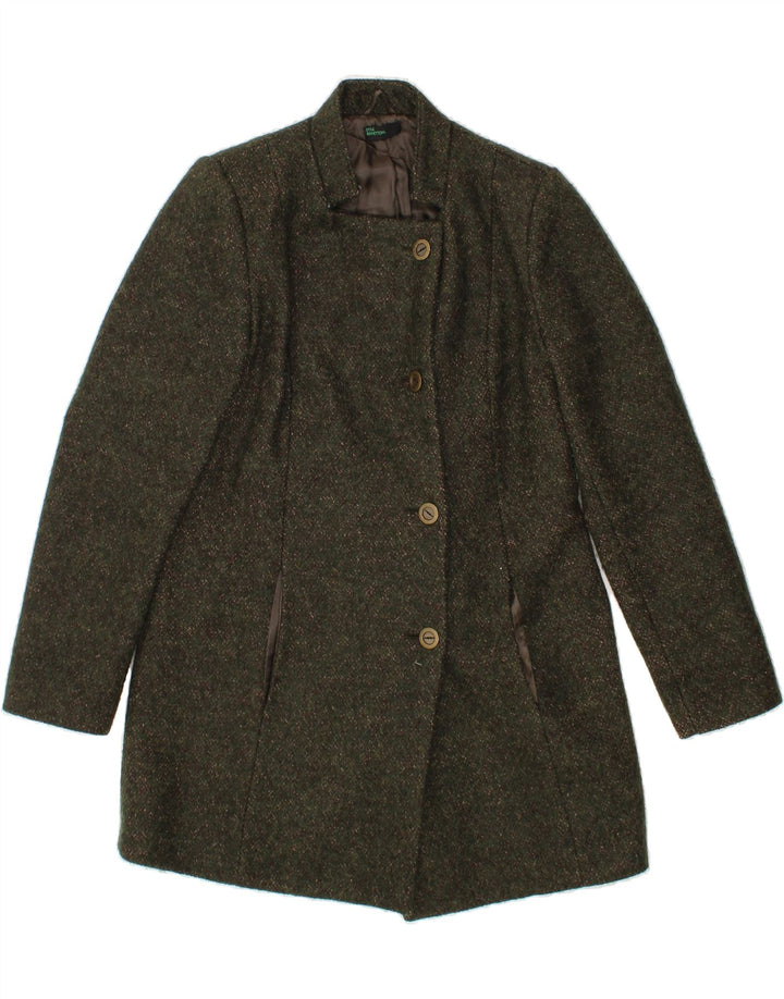BENETTON Womens Overcoat IT 44 Medium Green Polyester Vintage Benetton and Second-Hand Benetton from Messina Hembry 