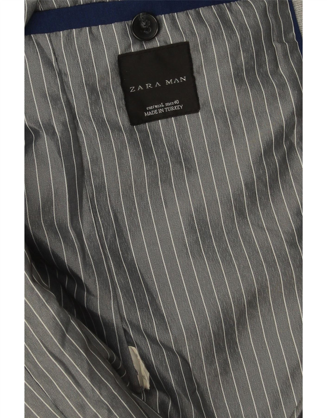 Zara Veste blazer à 1 bouton pour homme UK 40 Large Gris