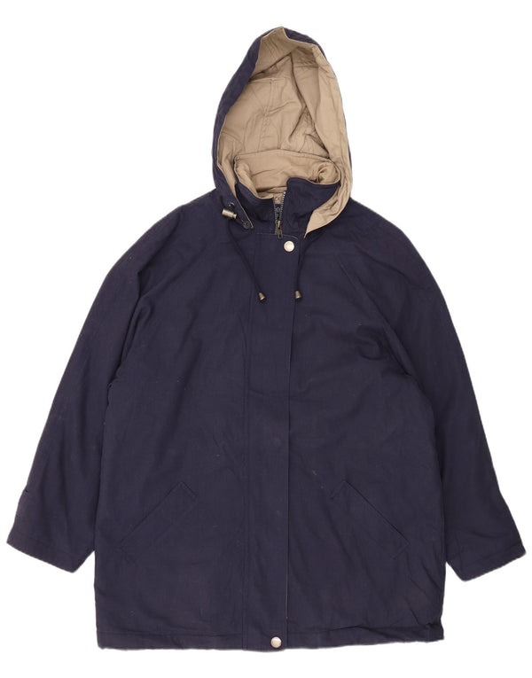 LONDON FOG Veste coupe-vent à capuche pour femme UK 16 Large Bleu marine