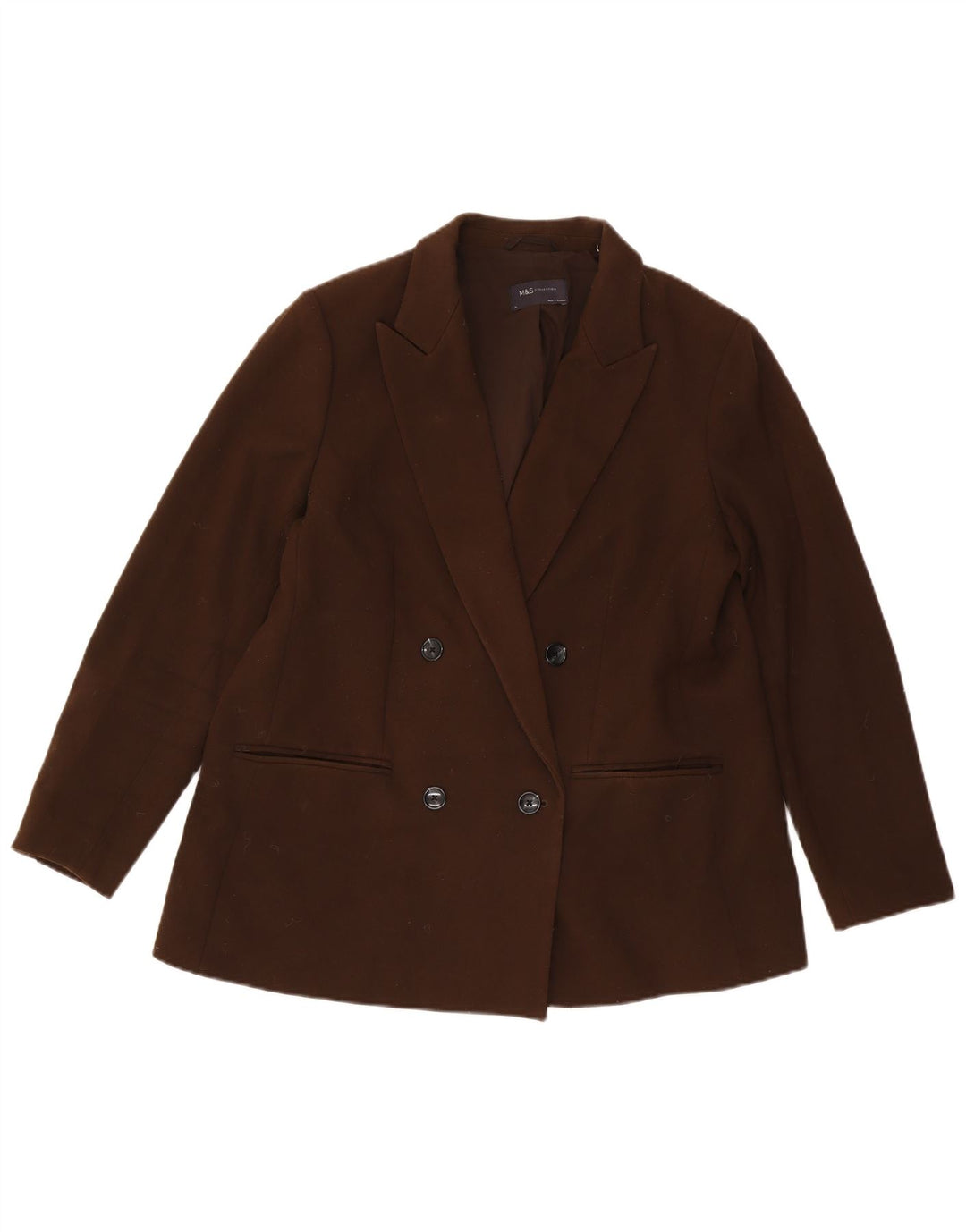 Marks & Spencer Veste blazer double boutonnage pour femme UK 16 Large Marron