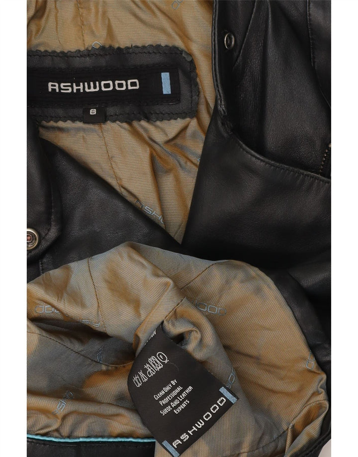 ASHWOOD Veste de motard en cuir pour femme UK 8 Petit cuir noir