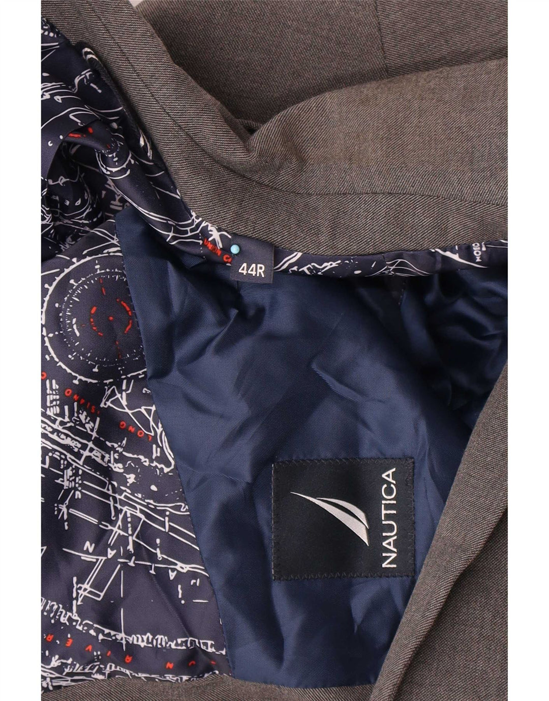 Nautica Veste Blazer 2 Boutons Homme UK 44 2XL Gris Polyester