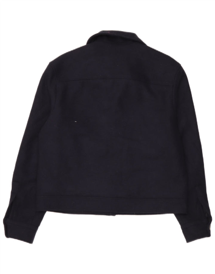 Zara Veste Bomber Homme UK 38 Laine Bleu Marine Moyenne