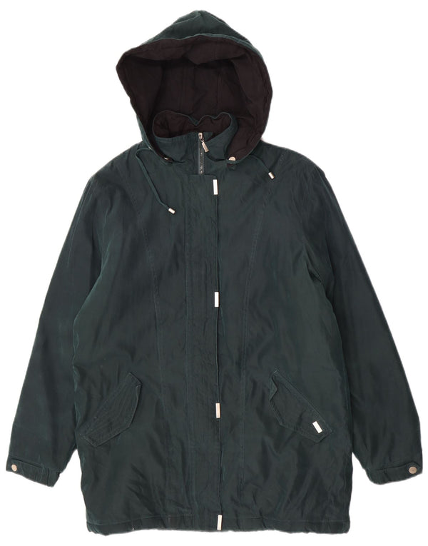 London Fog Veste parka surdimensionnée à capuche pour femme UK 12 Vert moyen