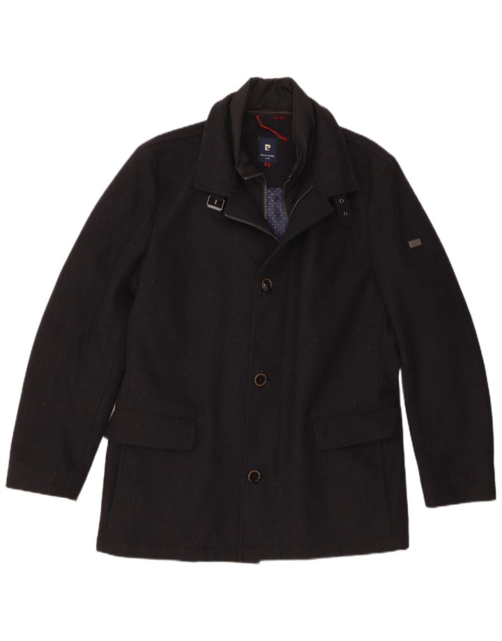Pierre Cardin Manteau Coupe-Vent Homme IT 50 Large Laine Bleu Marine