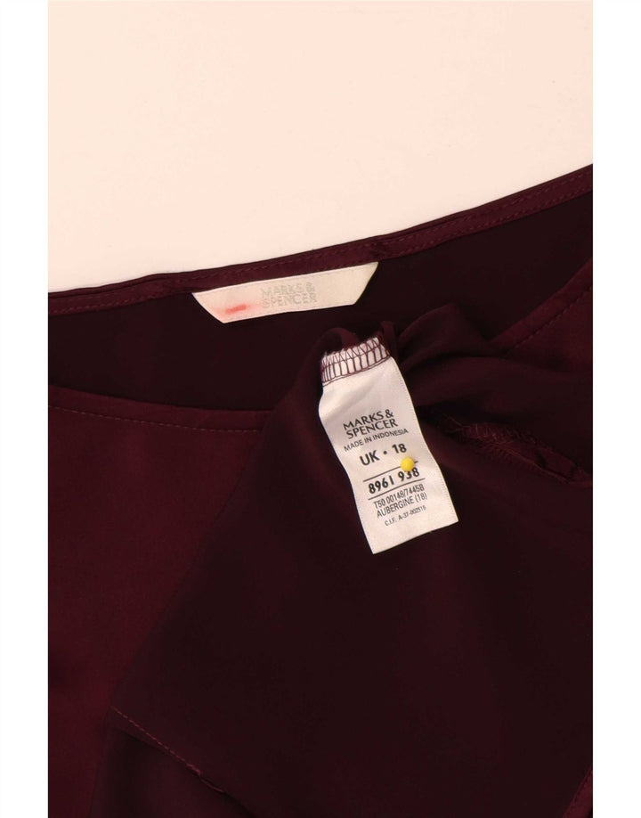 Marks & Spencer Chemisier sans manches pour femme UK 18 XL Bordeaux Polyester