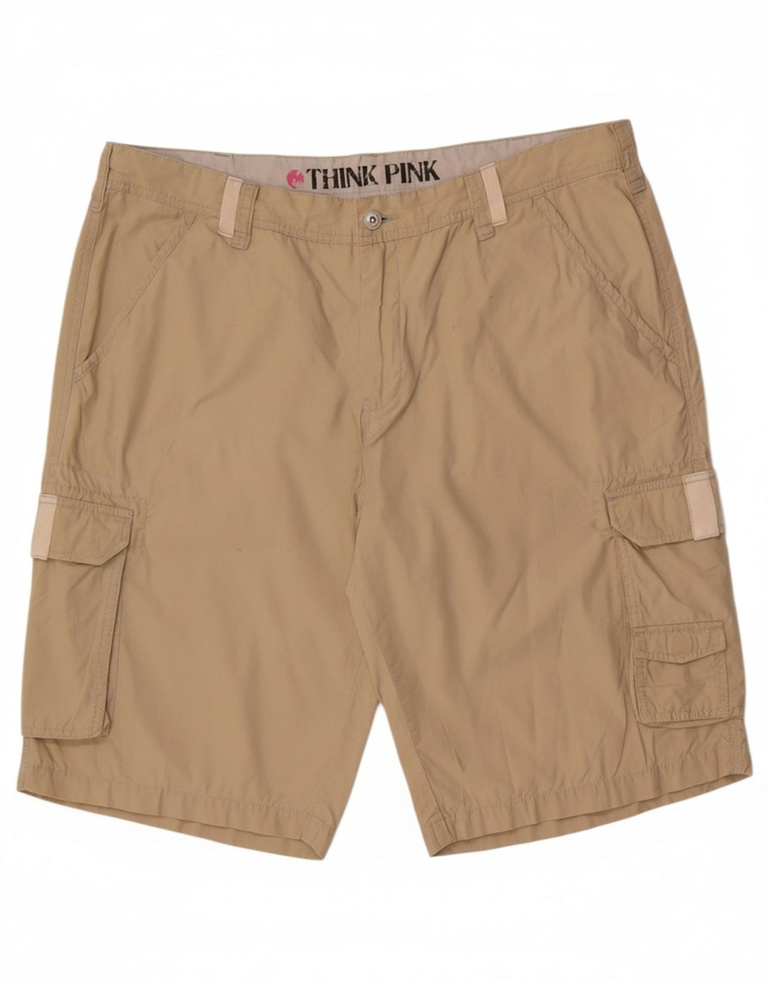 THINK PINK Mens Cargo Shorts IT 58 4XL W42 Beige Cotton Vintage Think Pink and Second-Hand Think Pink from Messina Hembry 