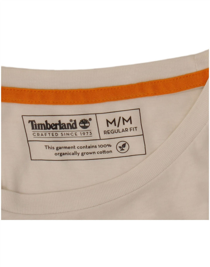 Timberland T-Shirt Graphique Homme Blanc Moyen Coton