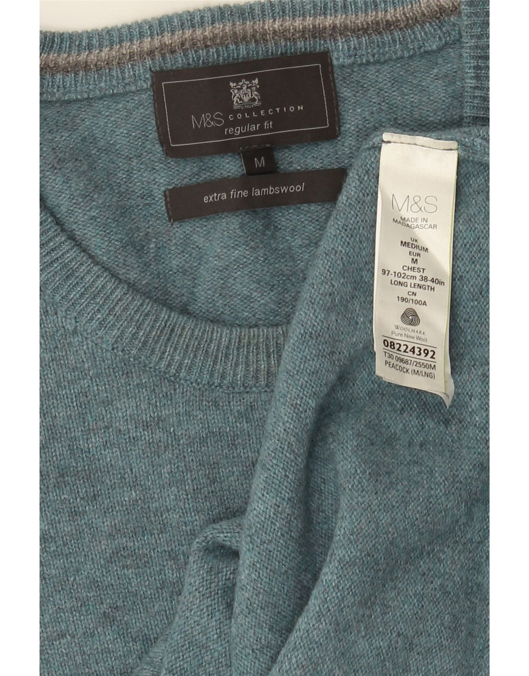 Marks & Spencer Pull col rond homme bleu moyen moucheté