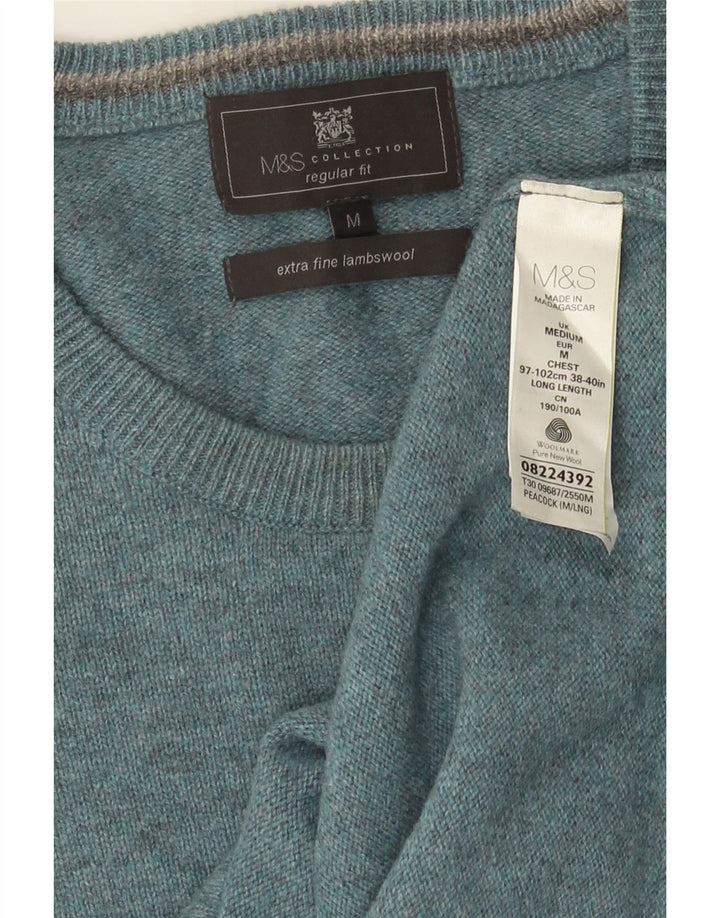 Marks & Spencer Pull col rond homme bleu moyen moucheté