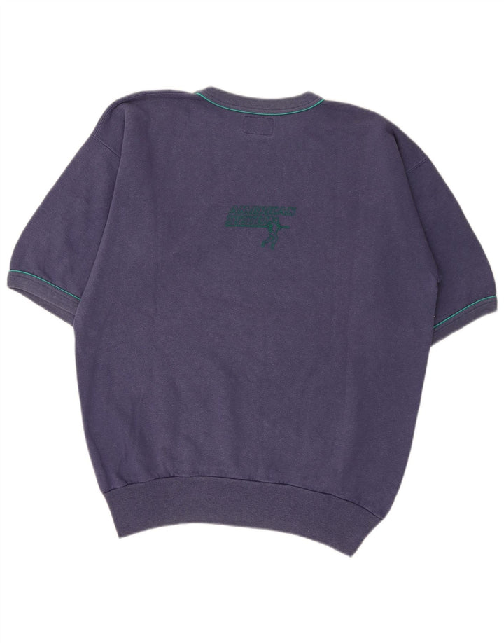 American System Mens By Olmes Carretti Graphic Sweatshirt Jumper Grand Bleu