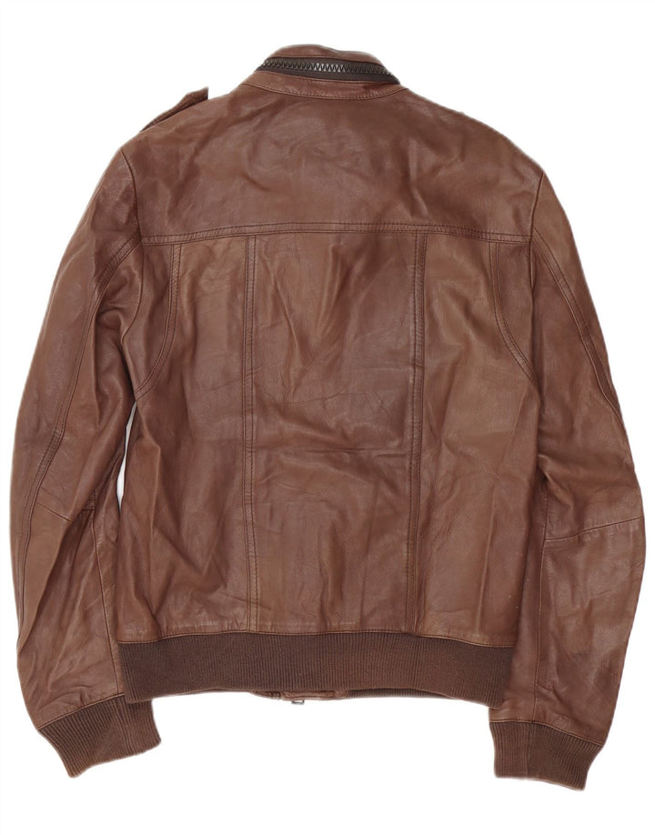 Zen Veste en cuir militaire pour homme IT 48 Cuir marron moyen