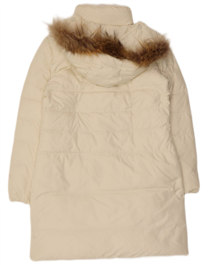 Diadora Manteau rembourré à capuche pour femme UK 14 Medium Off White Polyester