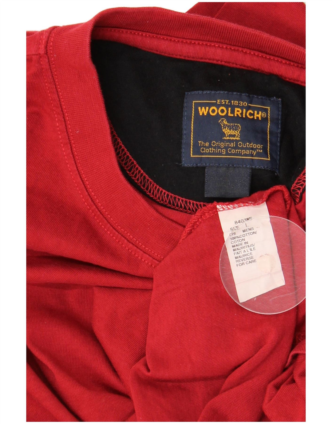 Woolrich Haut Homme Manches 3/4 Large Rouge Coton