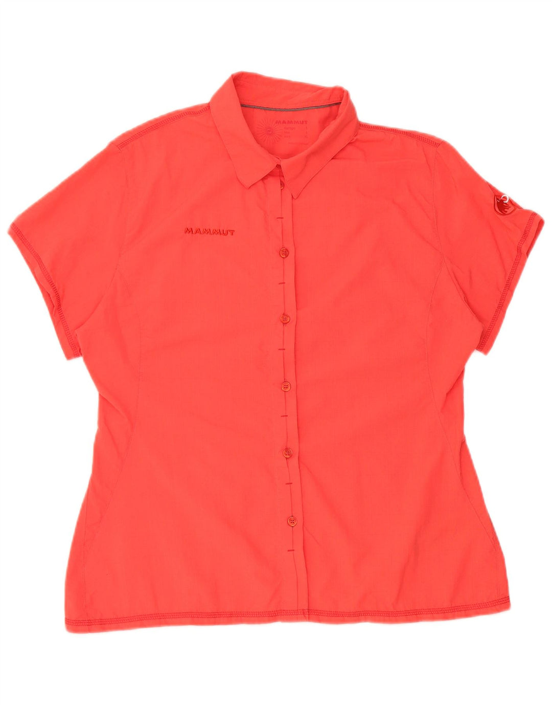 Mammut Chemise graphique à manches courtes pour femme UK 14 Large Rouge Polyamide