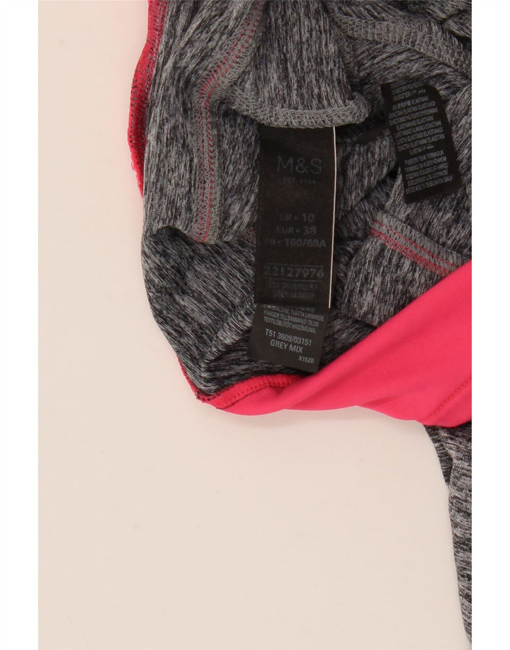 MARKS & SPENCER Legging Capri Femme UK 10 Petit Gris Colorblock