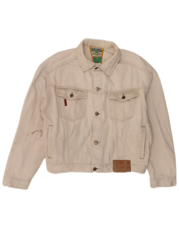 Wild Jeans Veste en jean pour homme UK 38 Beige moyen