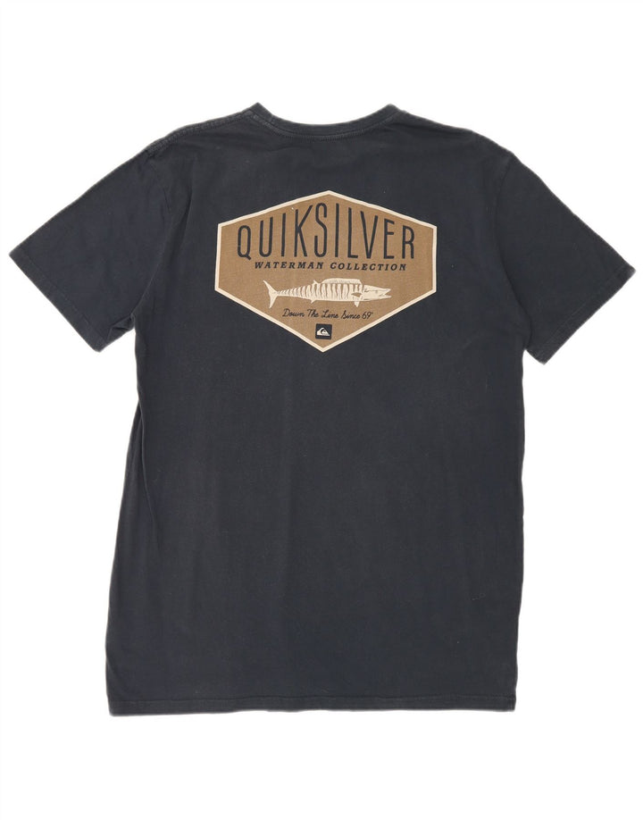 Quiksilver Mens Regular Fit Graphic T-Shirt Top Large Bleu Marine Coton
