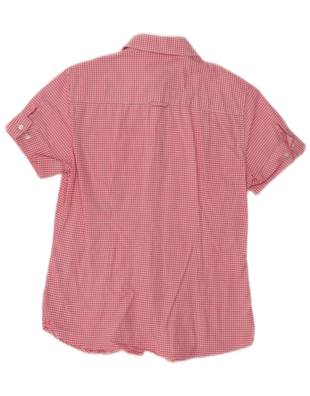 Gant Chemise à manches courtes pour femme UK 12 en coton vichy rose moyen