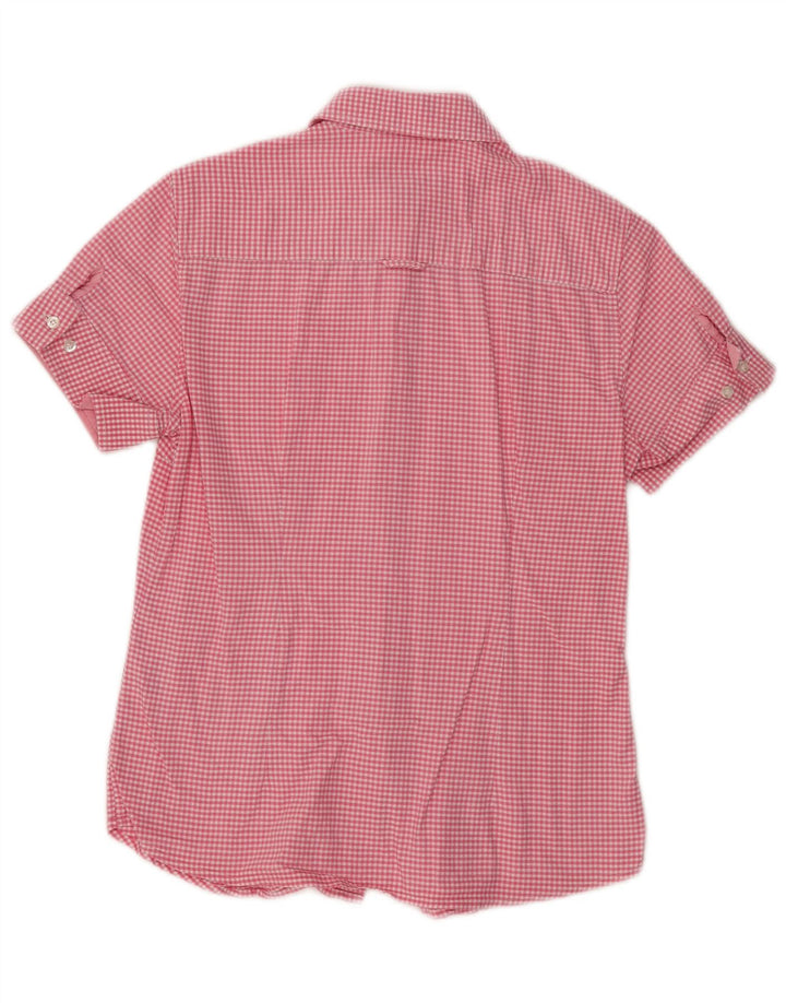 Gant Chemise à manches courtes pour femme UK 12 en coton vichy rose moyen