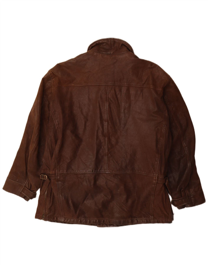 Hugo Boss Veste en cuir pour homme UK 40 Grand cuir marron