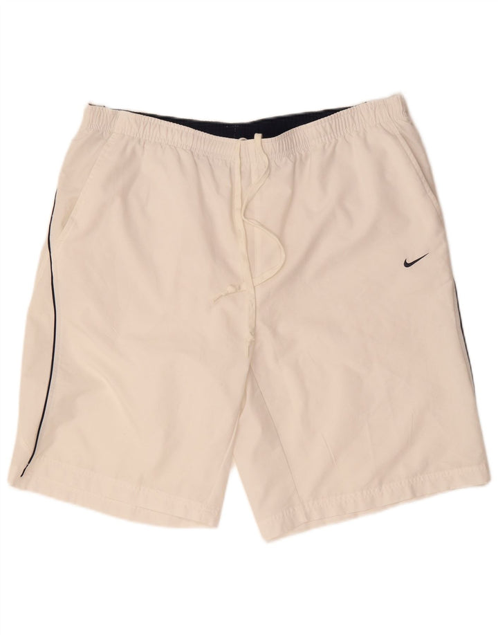 Short de sport Nike pour hommes, grand, blanc, polyester