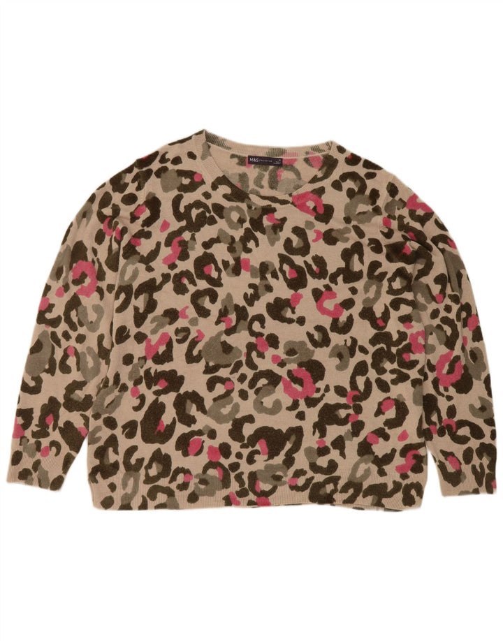 Marks & Spencer Pull à col bateau à motif abstrait pour femme UK 20 2XL