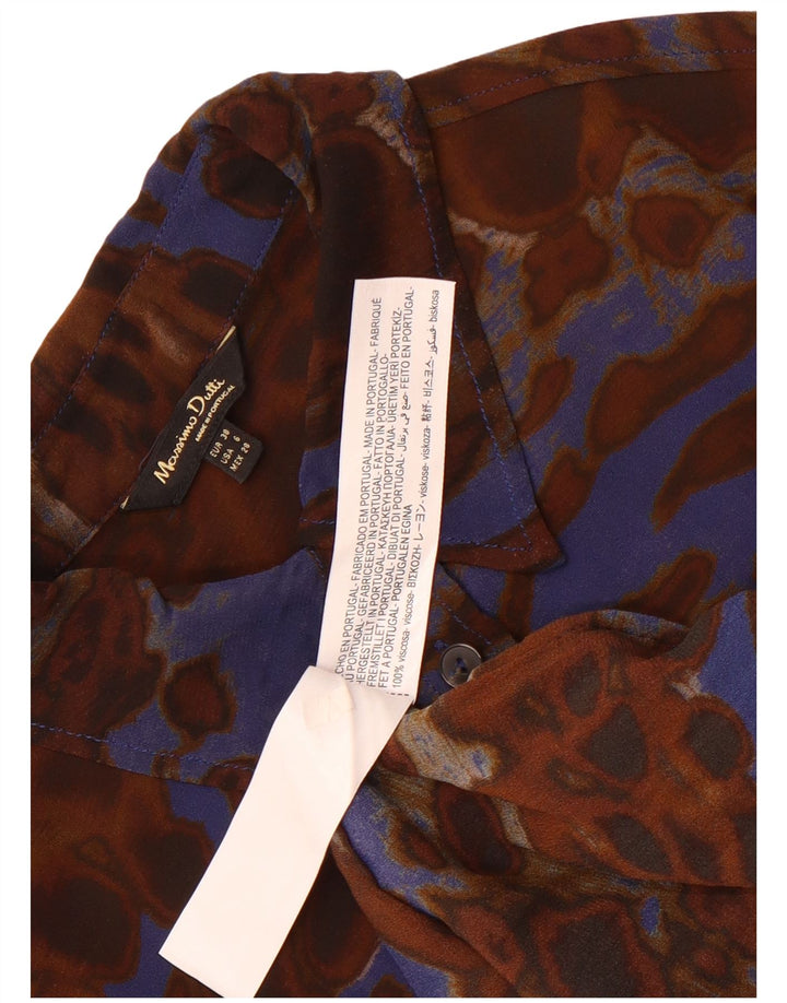 Massimo Dutti Chemisier à motif abstrait pour femme EU 38 Petit Marron