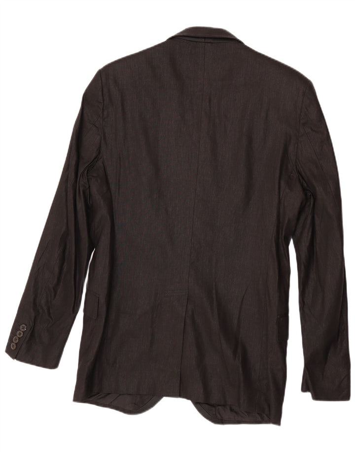 Versace Veste blazer à 2 boutons pour homme IT 48 en lin noir moyen classique