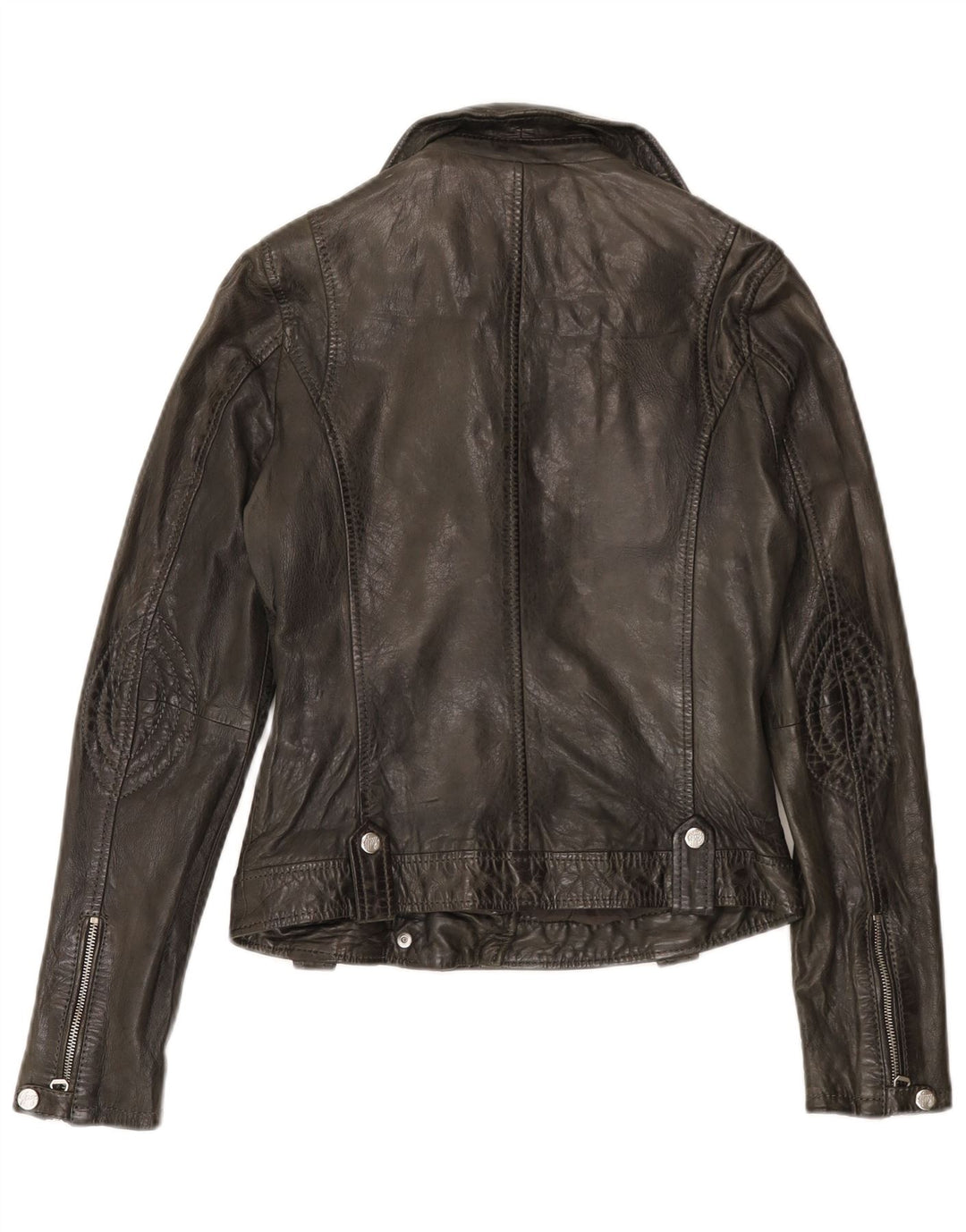 Gipsy Veste de motard en cuir pour femme UK 6 XS Noir