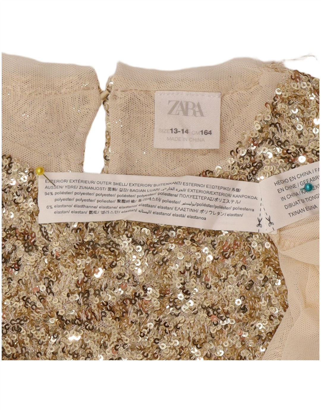 Haut chemisier fille Zara 13-14 ans Doré Polyester