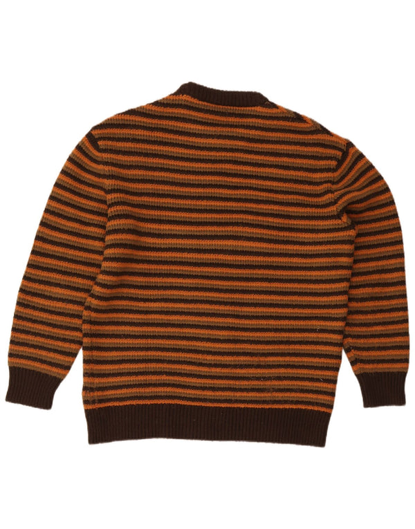Zara Pull ras du cou pour homme XL Marron rayé