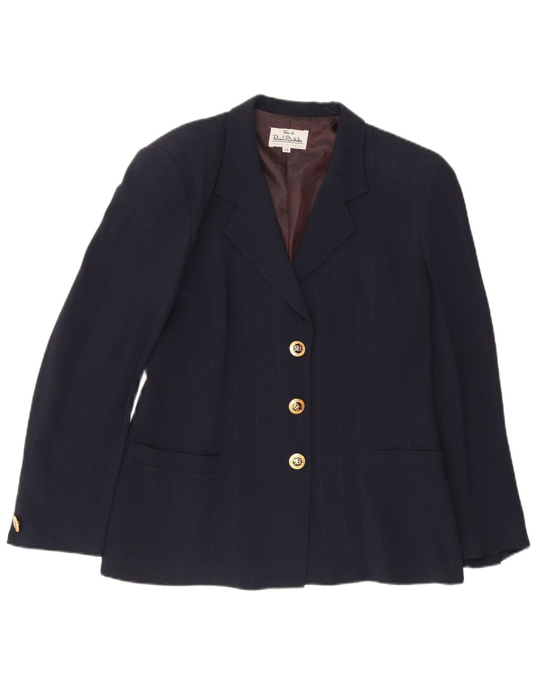 Renato Balestra Veste Blazer 3 Boutons Femme IT 48 XL Bleu Marine Acétate