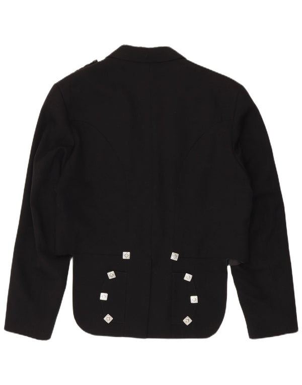 Veste Blazer Tailcoat Femme IT 46 Large Noir Laine Vierge