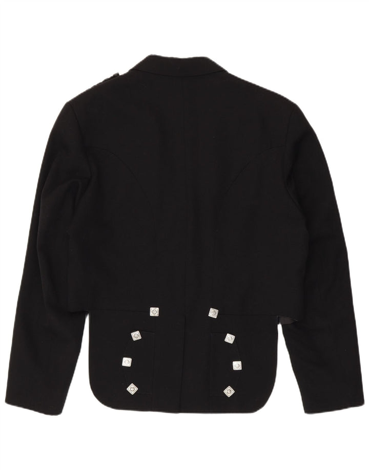 Veste Blazer Tailcoat Femme IT 46 Large Noir Laine Vierge