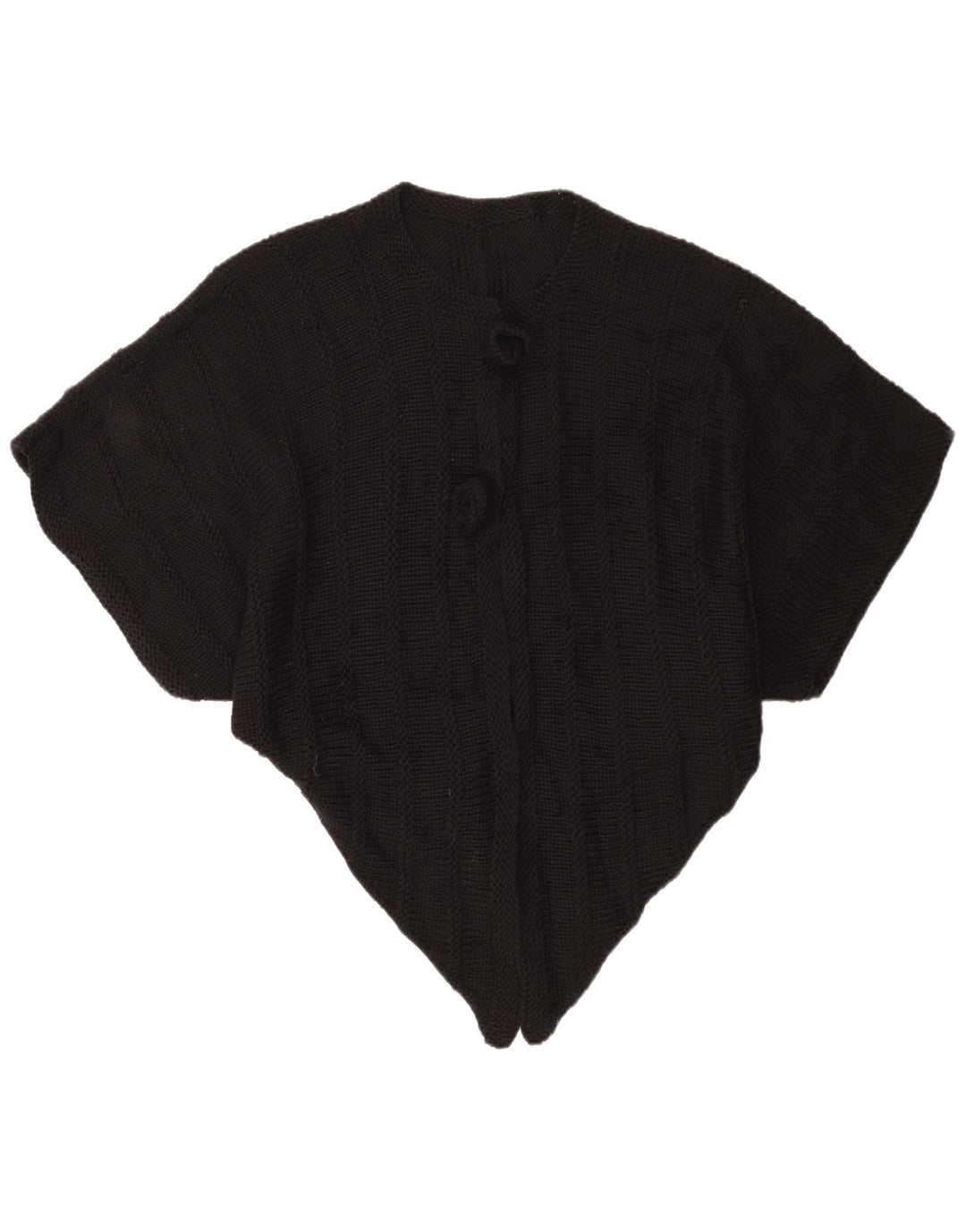 vintage Femme Asymétrique Poncho Jumper Taille Unique Noir