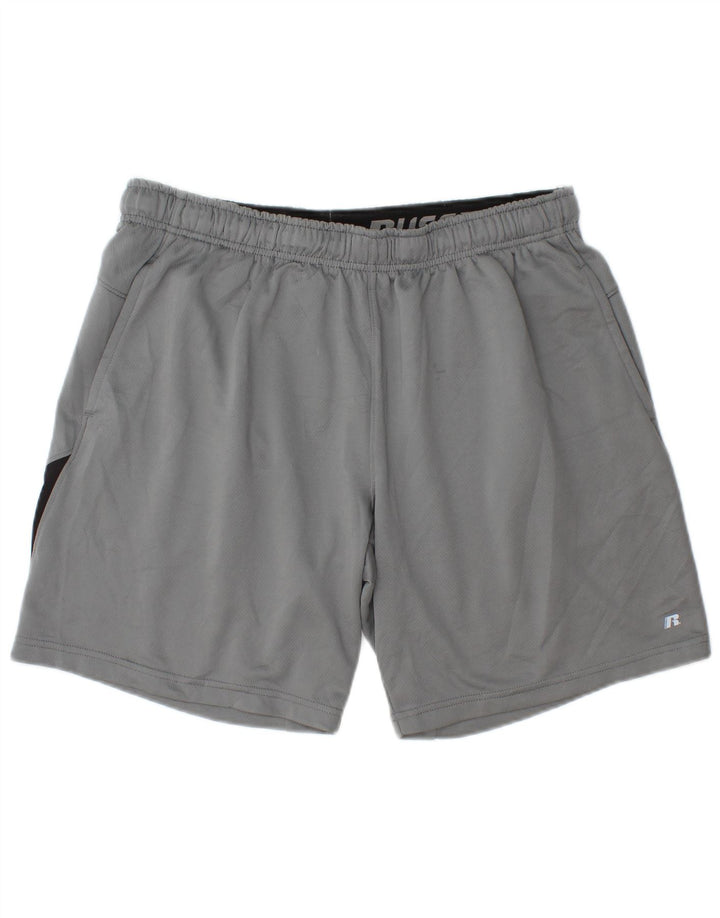 RUSSELL ATHLETIC Short de sport Dri-Power pour hommes, grand color block gris