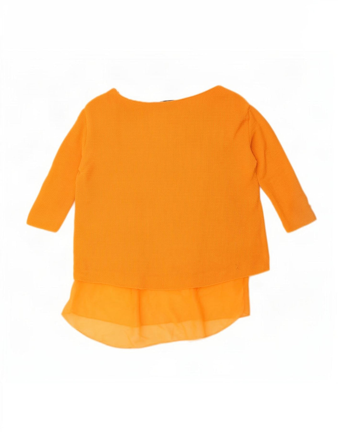 Zara Femme Top Manches 3/4 UK 10 Petit Orange
