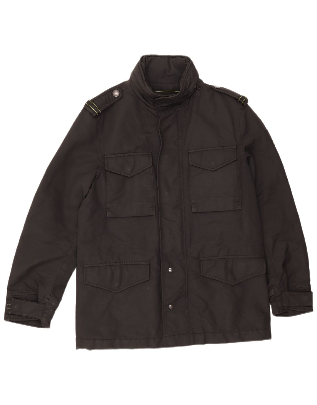 GAS Veste militaire pour homme UK 38 en coton noir moyen