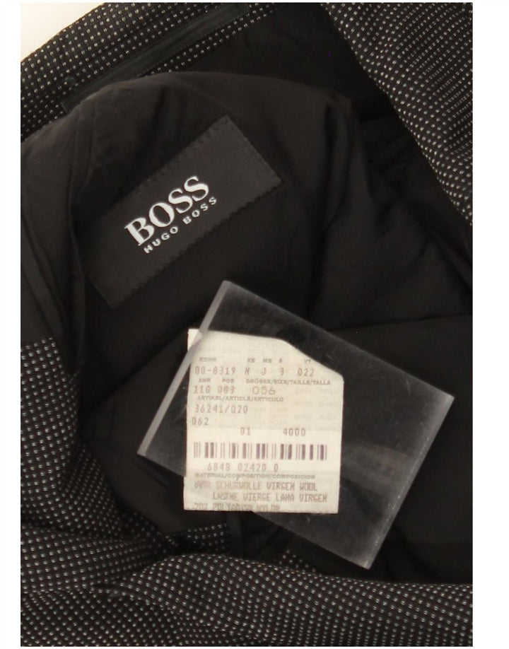 HUGO BOSS Veste Blazer 3 Boutons Homme EU 56 3XL Laine Tachée Noir