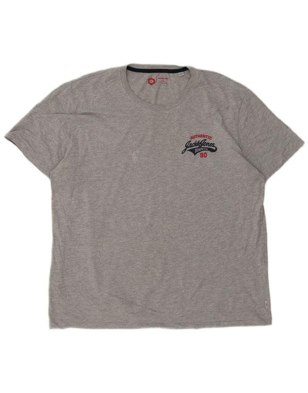 Jack & Jones T-Shirt Homme Top 2XL Gris Coton