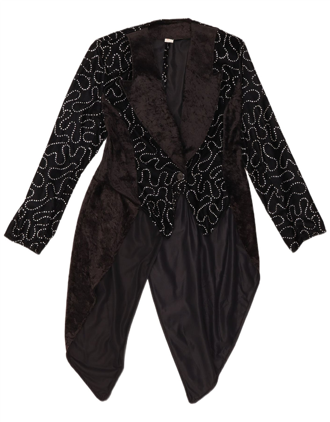 VINTAGE Veste blazer à motif abstrait pour femme IT 42 Noir moyen